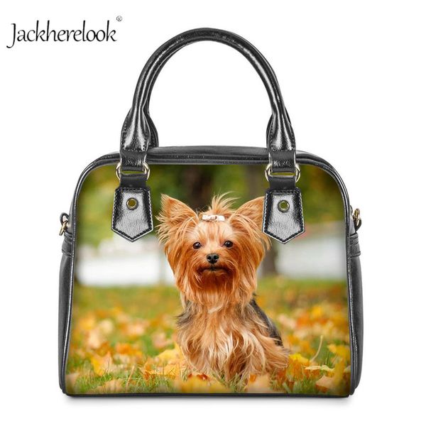 

jackherelook 3d цветочный youkie собака печать женщины сумка-терьера сумки для девочки дамы свободного покроя мешок руки кожаные сумки