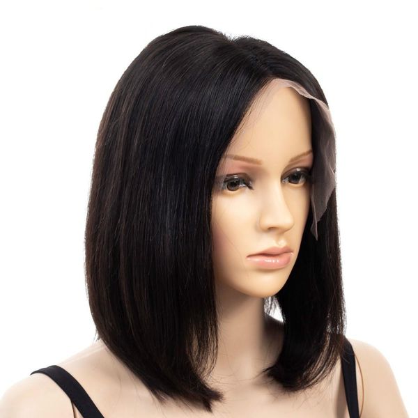 

lace front человеческих волос парики для чернокожих женщин бразильский парик шнурка t 11''x5 «» боб кружева фронтальная парики с pre щипковы, Black