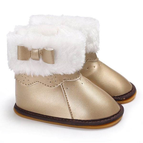 

fashion winter warm pu leather baby girl snow boots shoes toddler infant first walkers soft rubber soled snowfield shoes