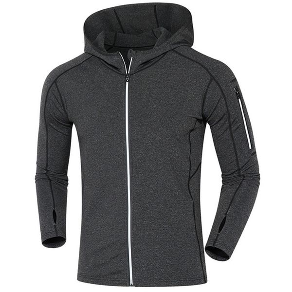 

warm with velvet men's running jacket sports fitness long sleeves hooded jackets outdoor training run jogging clothing sporswear, Black;red