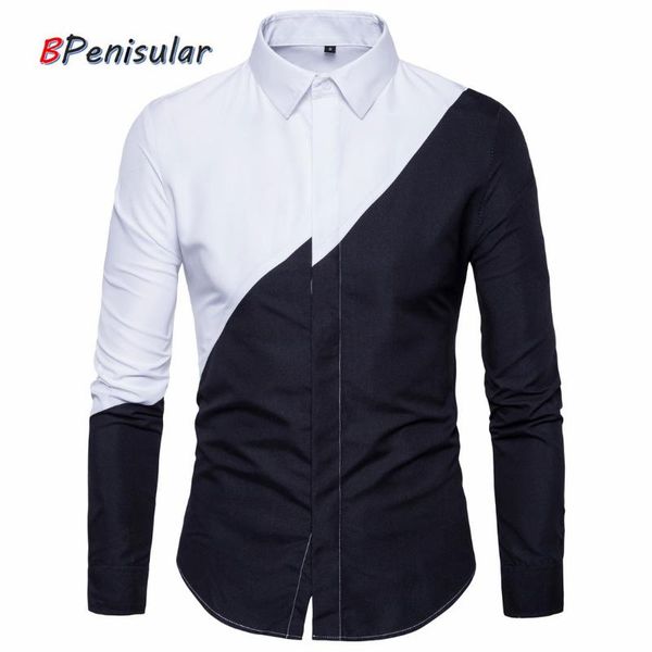 

men's casual shirts 2021 korean trendy fashion black and white men long sleeve shirt plus size thunder shape dress deluxe clothes, White;black