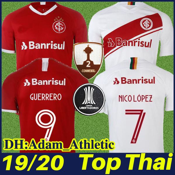 

19/20 brazil sc internacional soccer jerseys red home #10 d alessandro #9 guerrero #13 r.dourado football shirts patrick uendel nico uniform, Black;yellow