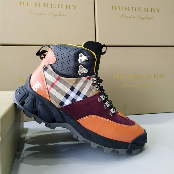 

mens shoes fashion monogram stripe e-canvas tor boots luxury style mens shoes casual sale ankle boots vintage bottes pour hommes drop ship, Black