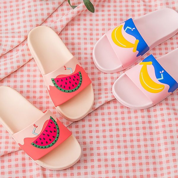 

slippers 2021 lovely cute fruits women summer slides cartoon home womens slipper sandals shoes ladies fashion, Black