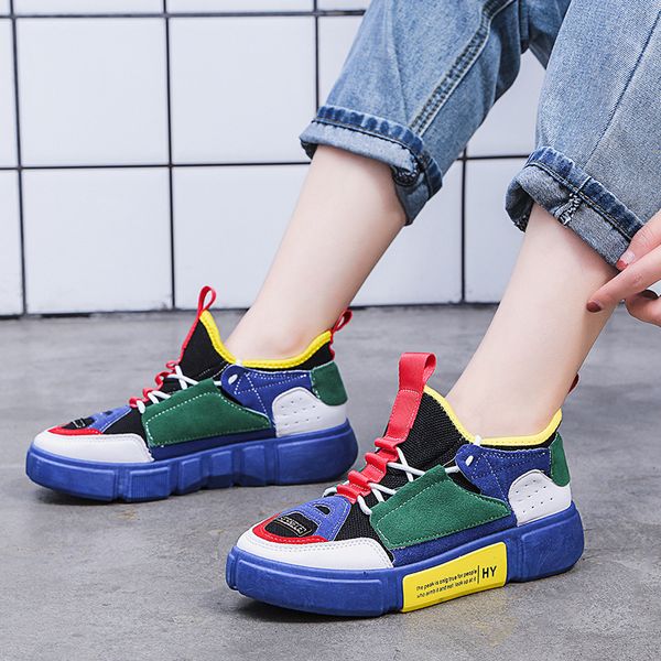 

ins street shoe girl summer breathable match color fly knit shoes all go with casual net shoes for harajuku students, Black