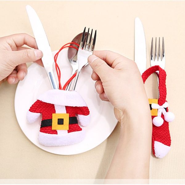 

sipping kitchen cutlery suit silverware holders pockets knife folks bag snowman shaped christmas party decoration supplies