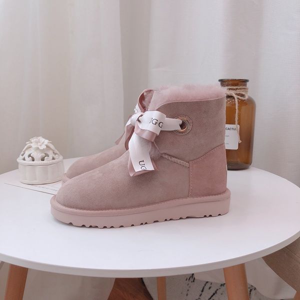 

new sheepskin boots children's wool boots suede sheepskin boots mid-calf flat shoes warm winter shoes casual non-slip wear-resistant sh, Black