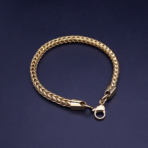 

jsbao new arrivals men charm bracelet 21.5cm chain stainless steel gold color men bangle bracelet for women jewelry, Black