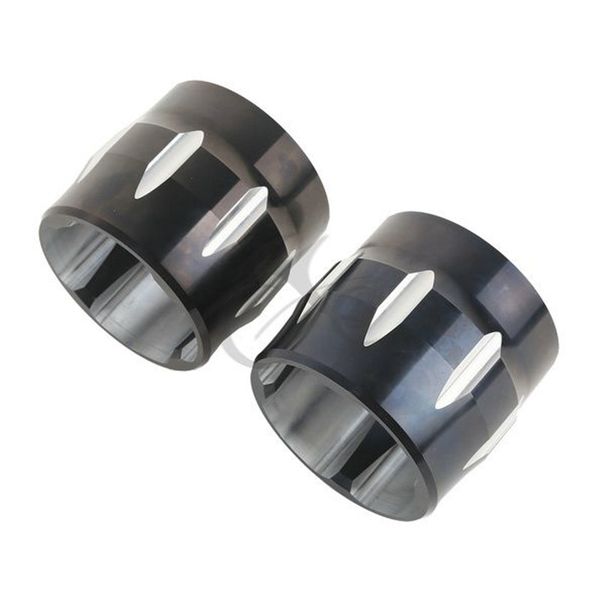 

2x contrast cut clean sweeper exhaust end cap fit for screamin 4" eagle mufflers chroem black motorcycle