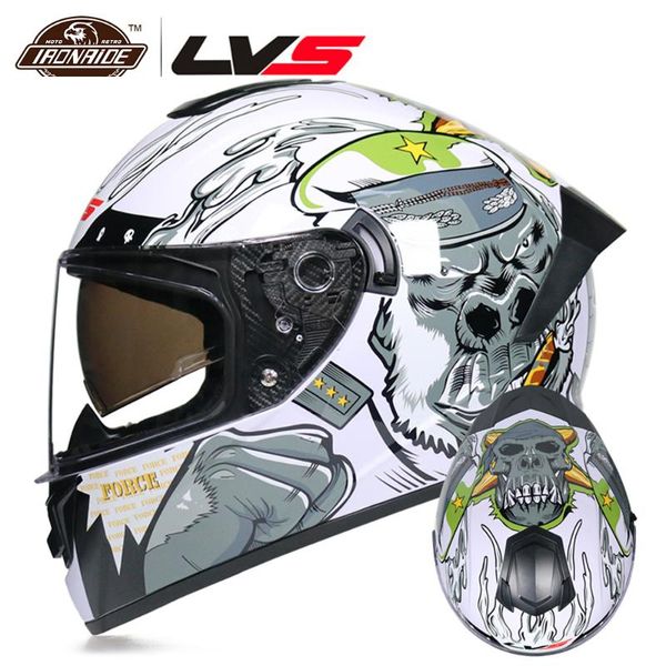 

lvs new motorcycle helmet men full face motocross helmet moto riding racing double lens crash casco moto dot approved