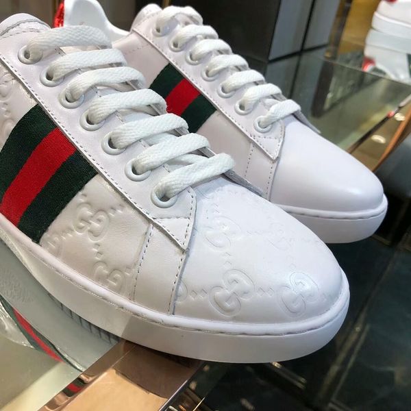 

2019 with box ace embroidered white dragon gift neaker genuine leather de igner hoe luxury brand men women ca ual hoe