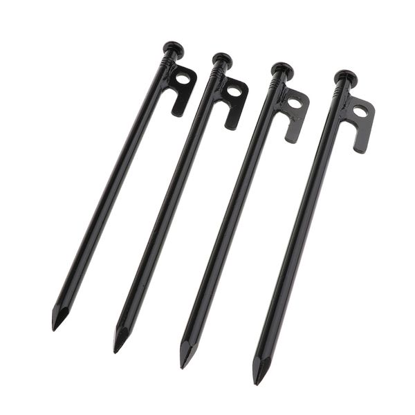 

4pcs forged steel tent pegs unbreakable inflexible heavy duty camping stakes