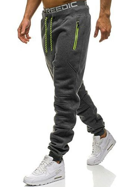 

zogaa brand new men sweatpants full length casual pants men joggers loose elastic mid waist workout fintness clothing mens pants, Black