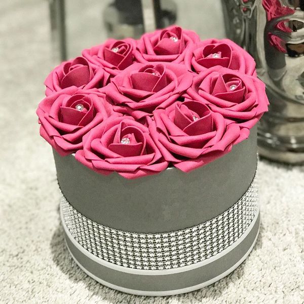 

colorful 30 heads 8cm pe foam artificial rose flowers wedding bride bouquet home baby shower party decor scrapbooking diy supply