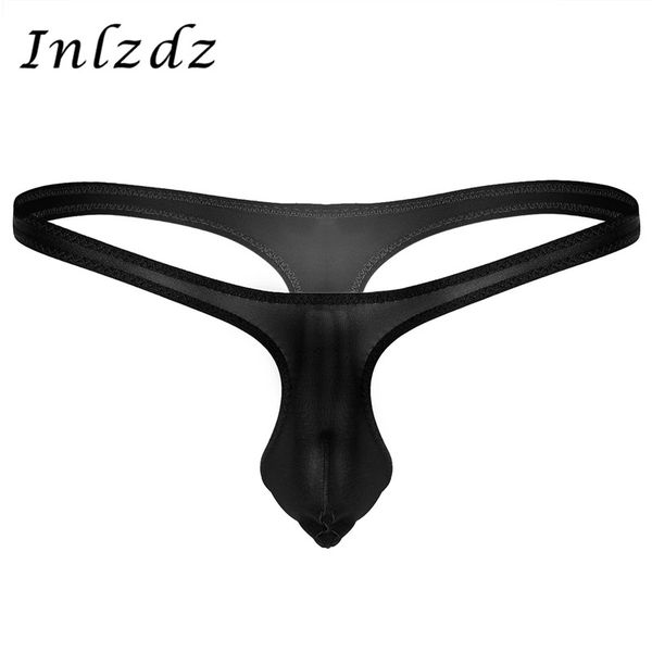 

sissy panties mens g-string and thongs underwear lingerie bikini gay underwear low rise bulge pouch male satin thong panties, Black;brown