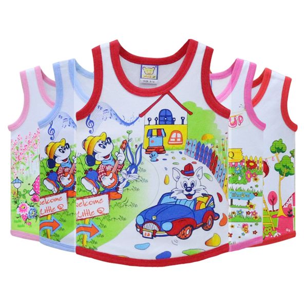 

children for 2-4 years old baby 100% cotton little q sleeveless 5 pieces/lot shirts 2019 boys and girls clothing, Camo