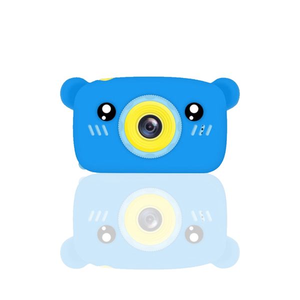 

abhu-portable children 1300w hd digital camera cute cartoon bear shape 2 inches ips screen mini camera toy gift for kids