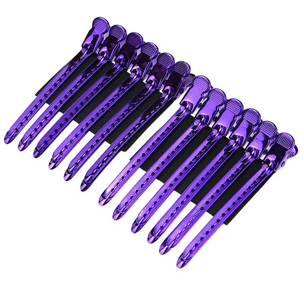 

12pcs/set metal section alligator hair clip hairdressing clamp hairpins diy barber pro salon hair styling tools, Golden;silver