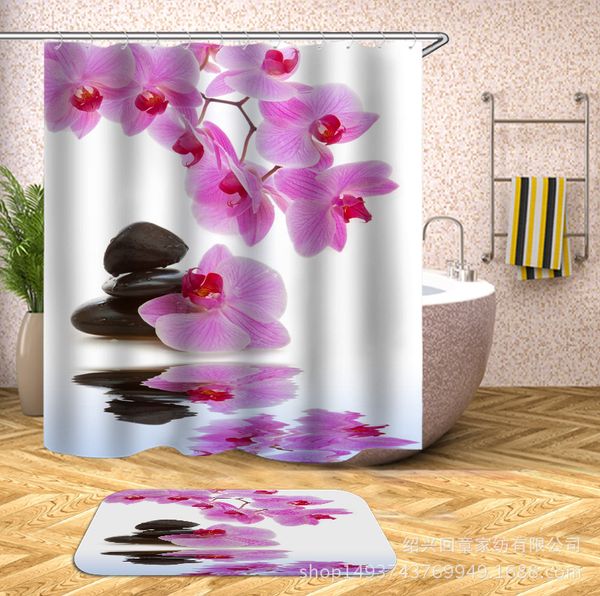 

luxury designer slides flip flip sandals water flower digital shower curtain-waterproof and mildew-c-type plastic hook-can be customized to