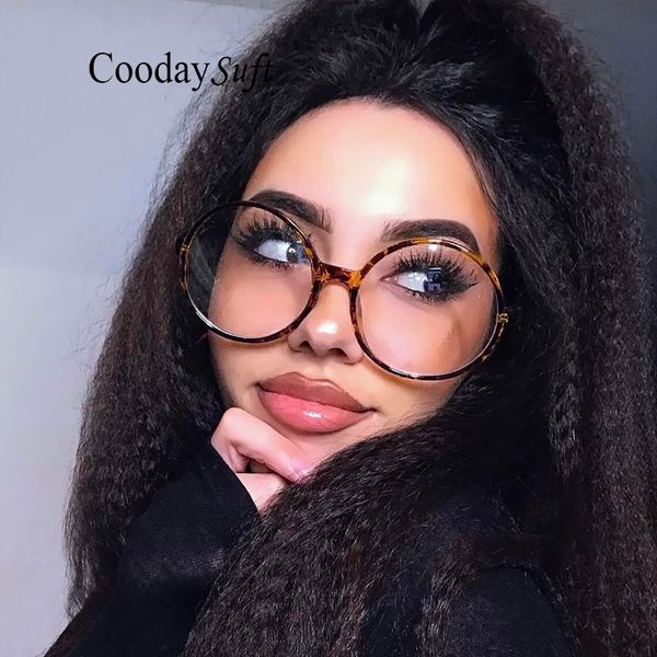 

coodaysuft 2017 new round women men oversized sunglasses brand design leopard female male clear mirror sun glasses transparent, White;black