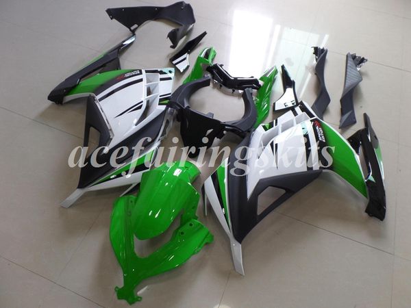 

injection mold new abs motorcycle full fairings set fit for kawasaki ninja 300 ex300 300r 2013 2014 2015 2016 2017 bodywork set green white