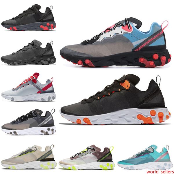 

react element 87 55 se taped seams running shoes solar red anthracite midnight navy orange black women mens trainer sports sneakers 36-45