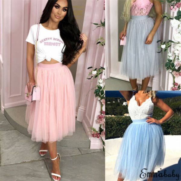 

sweet style elastic waist tutu skirt princess women petticoat tulle fashion high waist dress layered skirts, Black
