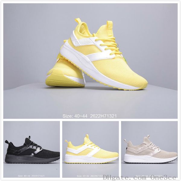 

2019 new mens suede platfotm gold running shoes men sport trainers yellow grey black mens sneakers bright casual sports man chaussures