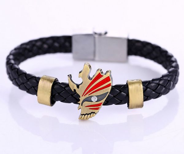 

10pcs/lot wholesale animation alloy bracelets bleach weave leather bracelet & bangle cosplay accessories gifts, Golden;silver