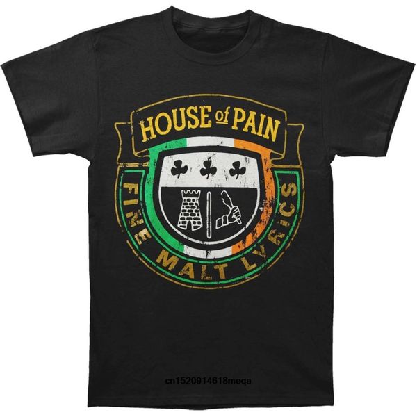 

funny t shirts house of pain men's crest distressed t-shirt black, White;black