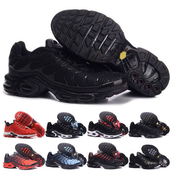 

2019 TN Running Shoes For men Classic Triple Black Red Yellow Silver Orange Designer Outdoor Shoes Sport Sneakers Trainers Shoes 40-46