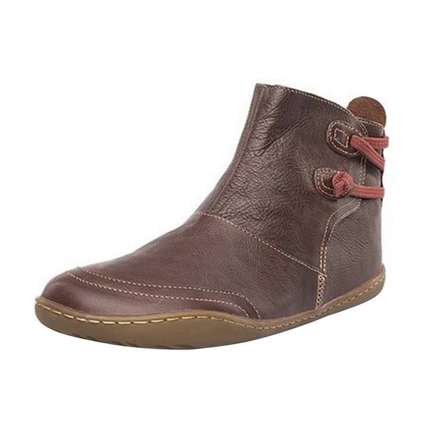 

shuin new 2019 autumn winter women boots fashion waterproof leather ankle boots zapatos de mujer plat booty shorts shoes, Black