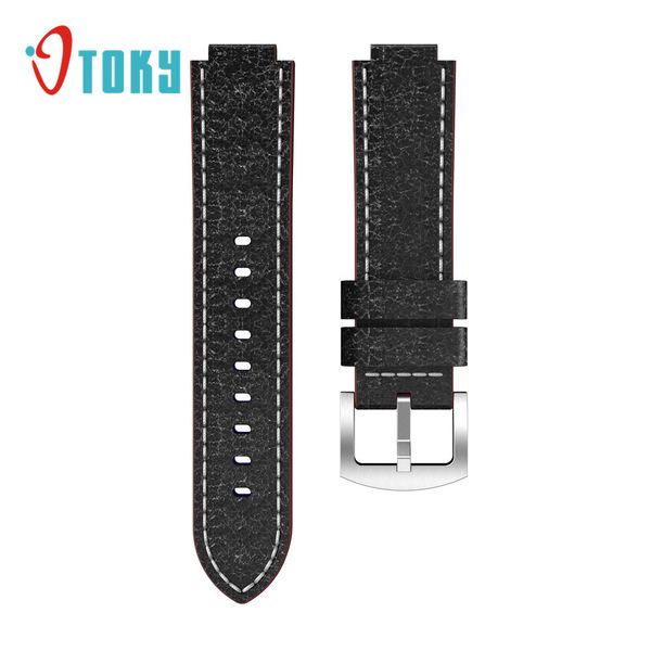 

2019 otoky luxury replacement leather watch bracelet band strap for garmin vivoactive acetate classic wholesale #40, Black;brown