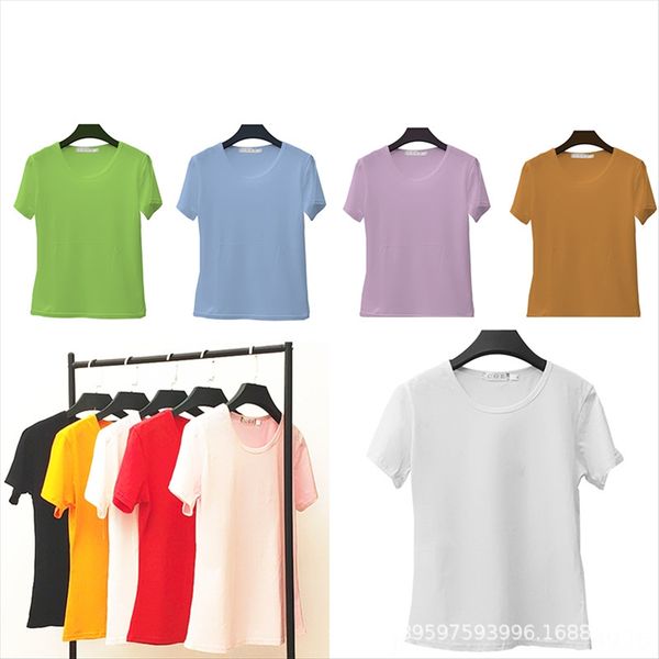 

женская одежда футболка куртка короткая куртка молока шелковые ткани конфеты сплошной цвет тонкий верхний с короткими рукавами футболки, White