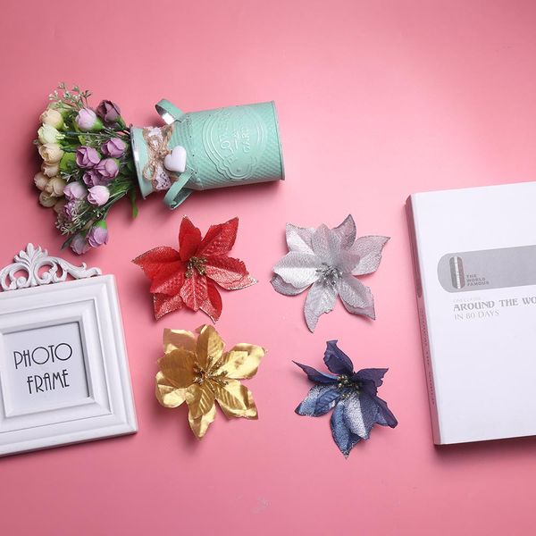 

artificial flowers christmas decorations for home christmas tree ornaments xmas tree new year decor navidad 6pcs