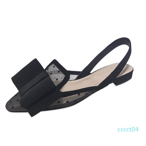 

amazing slingback sandals women mesh shoes flat heel brand dir summer slippers ct04, Black