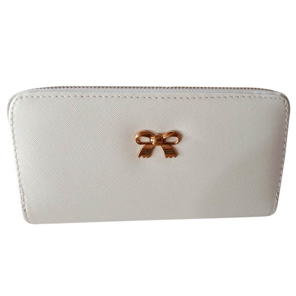 

women cute bowknot solid bag purse wallet wearable(white, Red;black