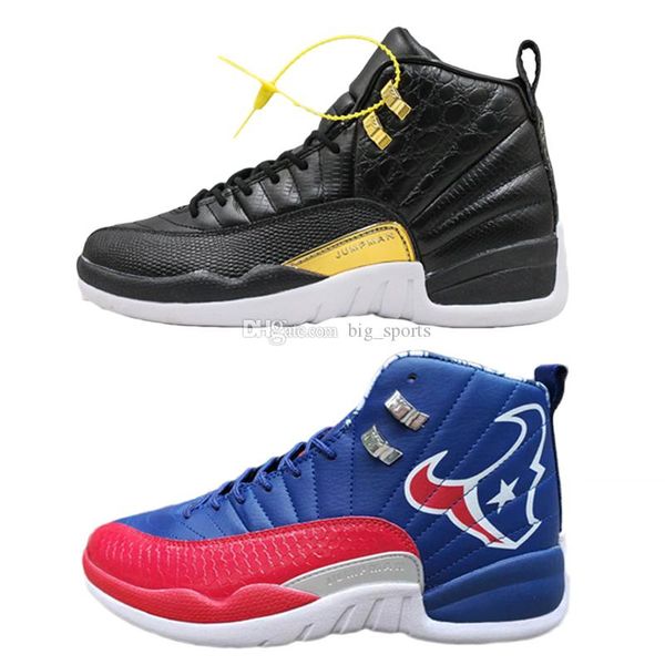 

12 12s basketball shoes designer midnight black men game royal triple black gym red flu game gamma blue the master sports sneakers size 7-13