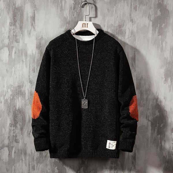 

2020 winter new knitwear men's sweater korean fashion student round neck loose day department all-around line, White;black