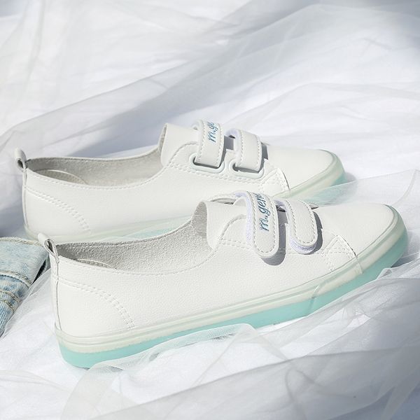 

low-cut white shoes women's 2019 new style velcro crystal bottom korean-style versatile youth fashion elegant students skate sho, Black