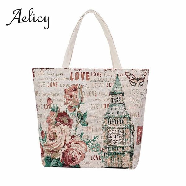 

aelicy ladies printing flower handbag women fashion canvas tote bucket bag ladies shopping bag shoulder bags