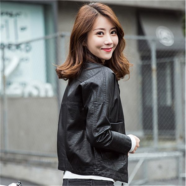 

theme 21 pu leather jacket women new fashion black motorcycle coat short faux leather plus size casual biker jacket outerwear
