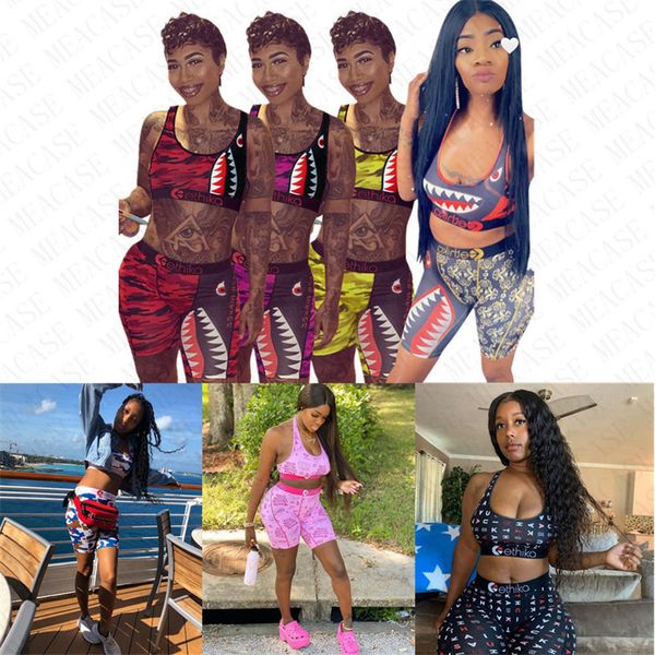 

women swimsuit shark tie up bra + shorts swimming bathing suit trunk pants fashion ladies summer swimwear 2 piece bikini set 7 color d61514, Blue