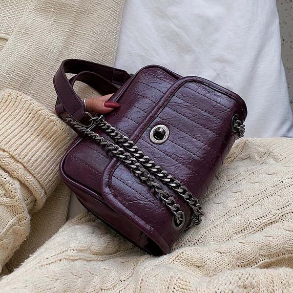 

solid color chain retro pu leather crossbody bags for women 2019 shoulder messenger bag lady travel handbags and purses