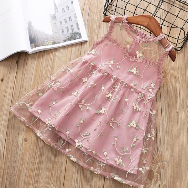 

toddler kids baby girl dress children clothing girls costume flowers summer party sleeveless lace sundress 2-6t, Red;yellow