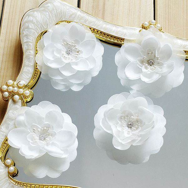 

5pcs/lot pink white lace trim patch applique lace fabric wedding dress diy flowers bride hair veil clothes decoration hb184, Pink;blue