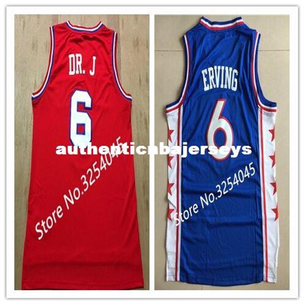 

2019 new #6 julius erving dr j basketball jersey embroidery stitched us size s-xxl vest jerseys ncaa, Black;blue
