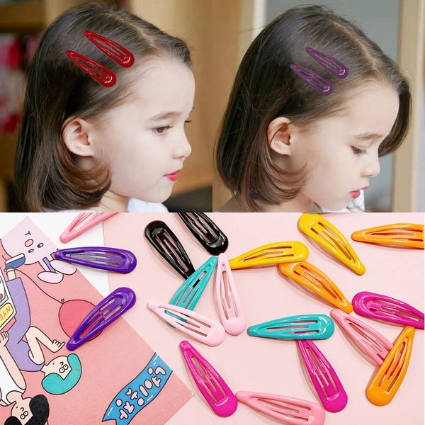 

20pcs girls hair clips paint bright surface kid bb clips metal multicolor hairpins barrettes hair accessoires, Slivery;white