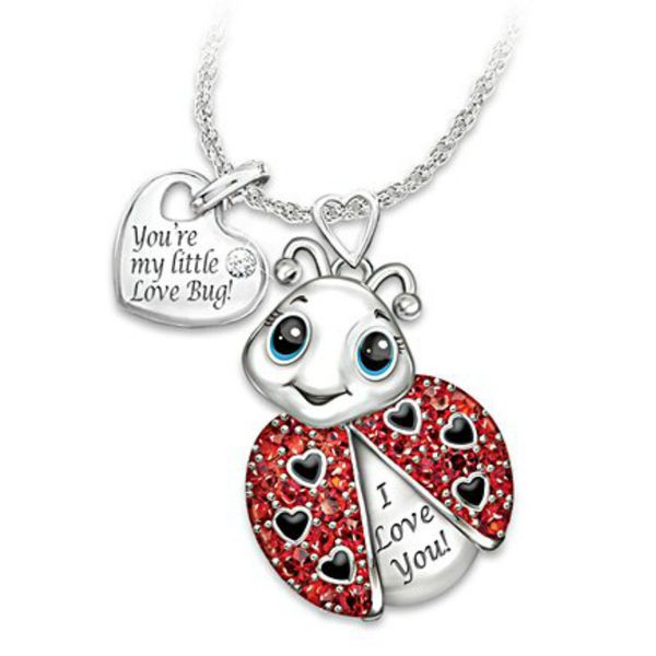 

fashion european and american lady cute necklace with love rhinestone tag lettering pendant for women wholesale, Silver