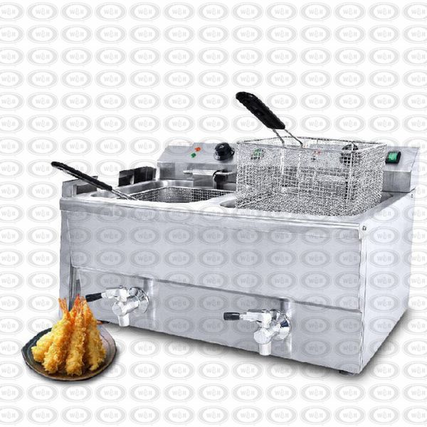 Duplo Tanque Fritadeira Elétrica Comercial Fritados Francês Máquina De Aço Inoxidável Frango De Profunda Máquina Fritadeira 11LFE-2